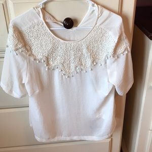 White lacy top